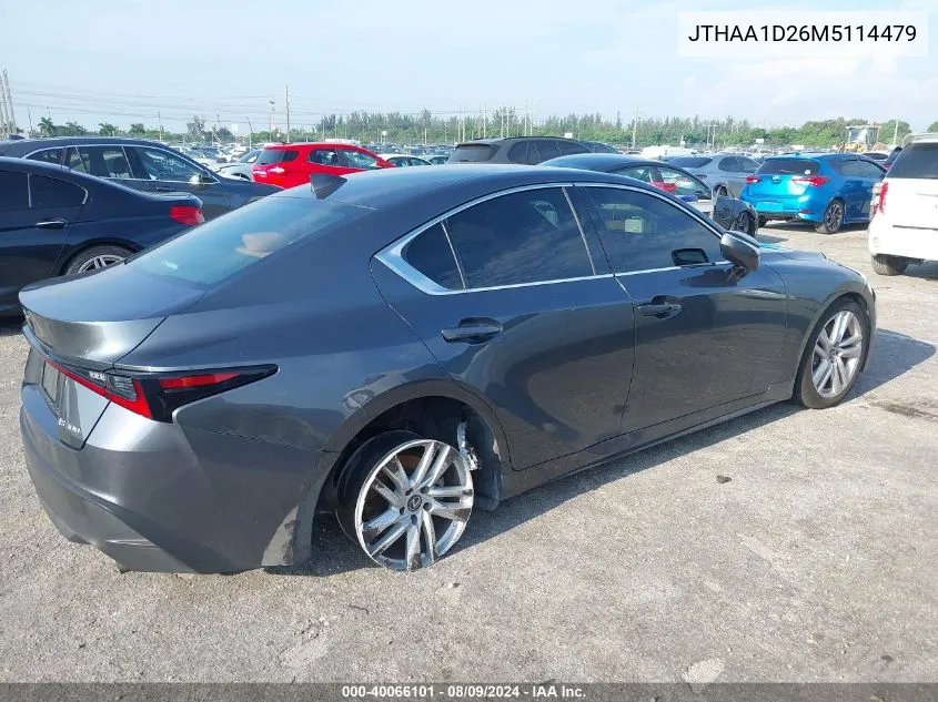 2021 Lexus Is 300 VIN: JTHAA1D26M5114479 Lot: 40066101