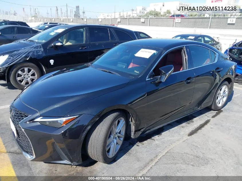 2021 Lexus Is 300 VIN: JTHAA1D26M5114238 Lot: 40190504