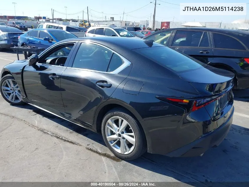 2021 Lexus Is 300 VIN: JTHAA1D26M5114238 Lot: 40190504