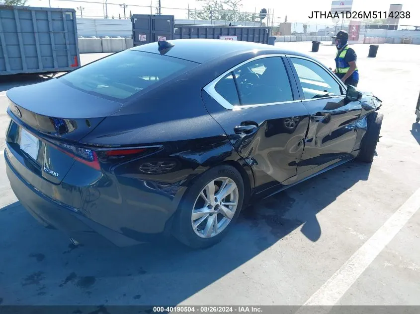 2021 Lexus Is 300 VIN: JTHAA1D26M5114238 Lot: 40190504