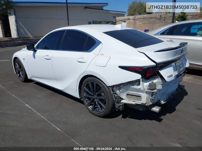 2021 Lexus Is 350 F Sport VIN: JTHGZ1B20M5038733 Lot: 40407108