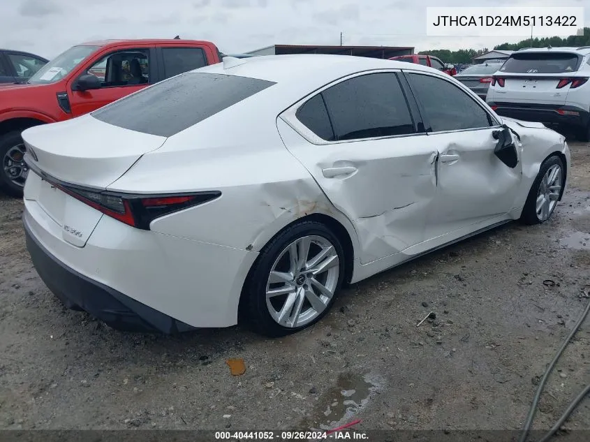 JTHCA1D24M5113422 2021 Lexus Is 300