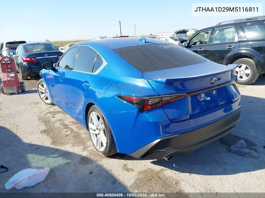 2021 Lexus Is 300 VIN: JTHAA1D29M5116811 Lot: 40500408