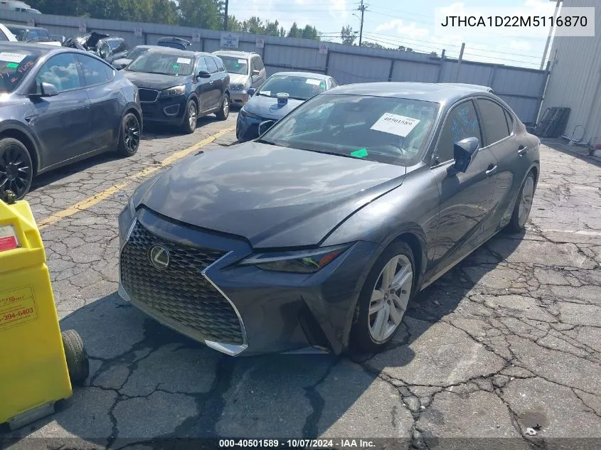 2021 Lexus Is 300 300 VIN: JTHCA1D22M5116870 Lot: 40501589