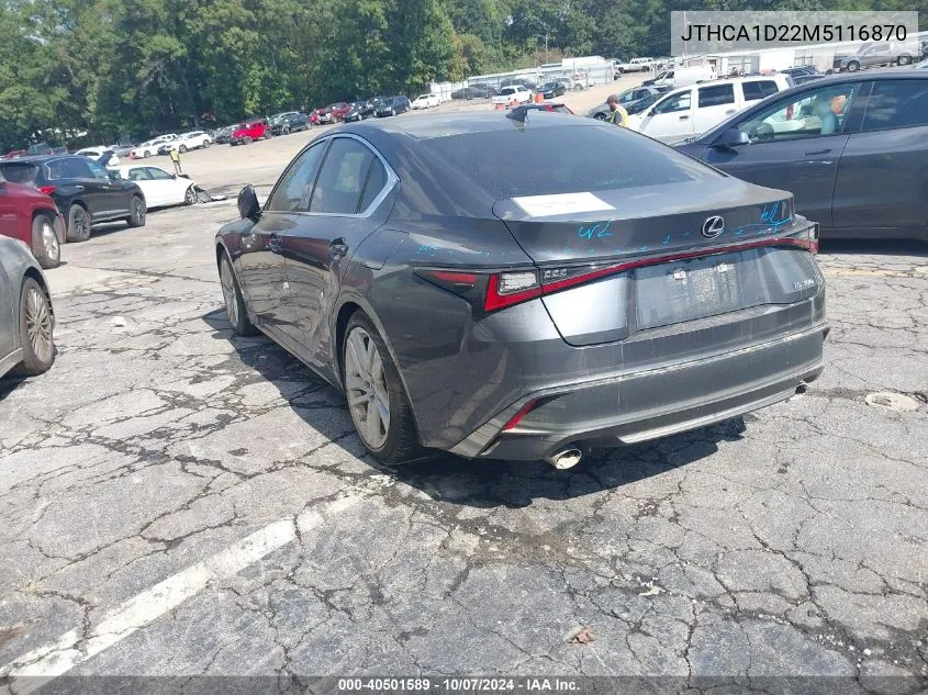 2021 Lexus Is 300 300 VIN: JTHCA1D22M5116870 Lot: 40501589