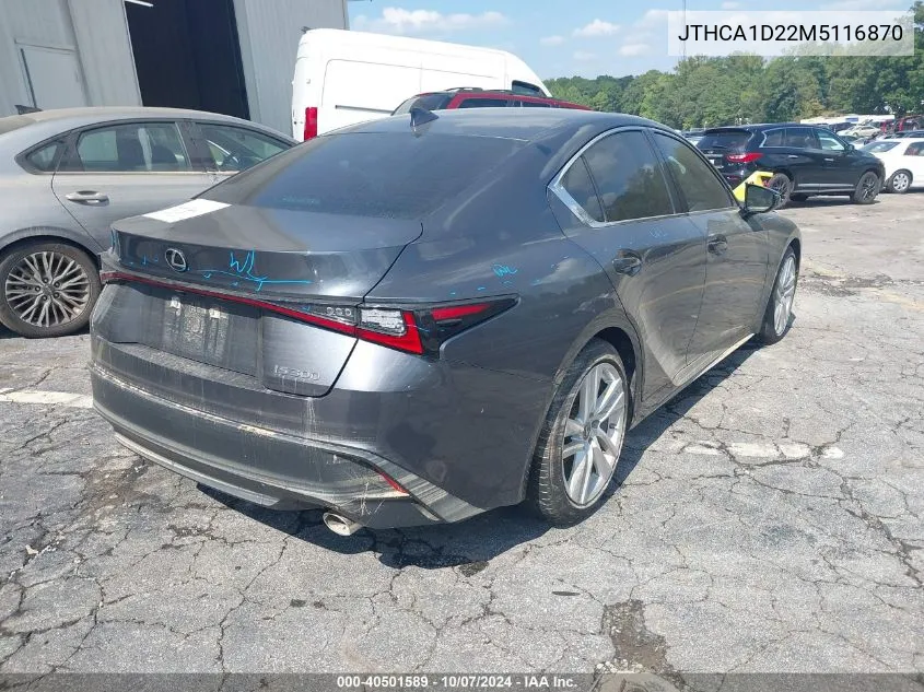 2021 Lexus Is 300 300 VIN: JTHCA1D22M5116870 Lot: 40501589