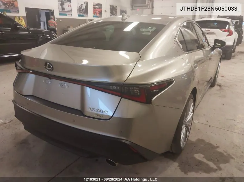 JTHD81F28N5050033 2022 Lexus Is 300 300