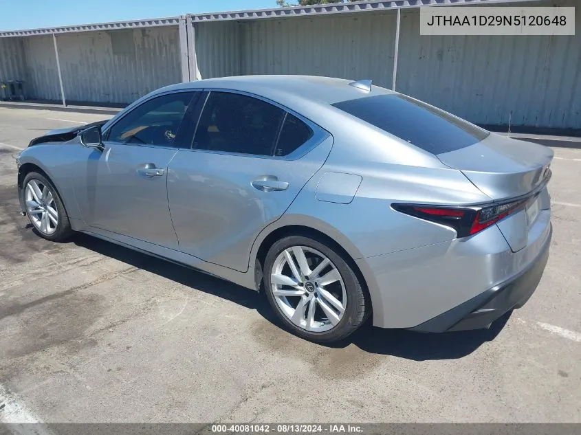 2022 Lexus Is 300 VIN: JTHAA1D29N5120648 Lot: 40081042