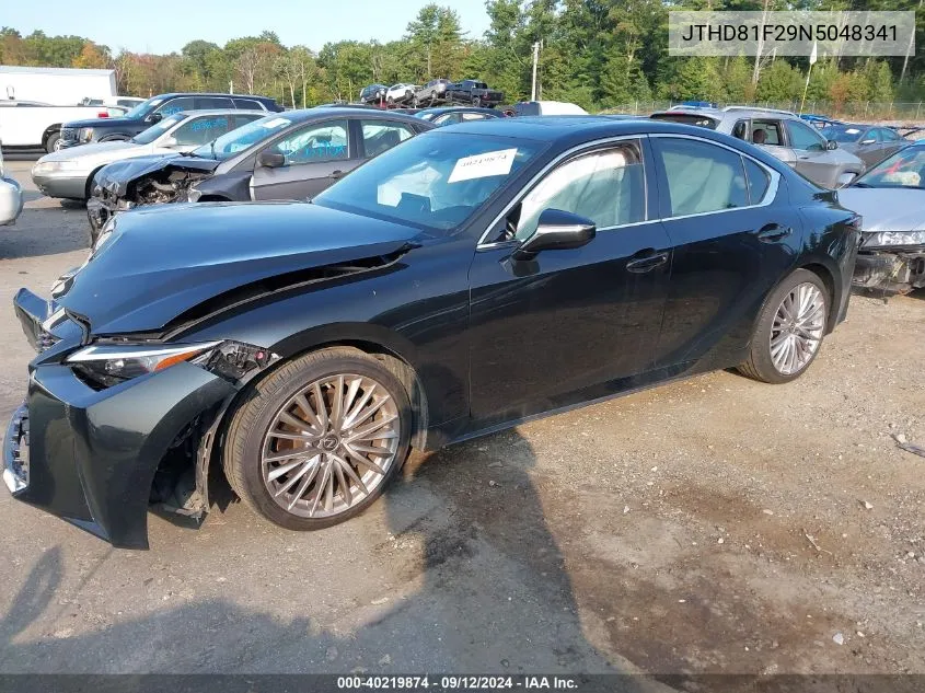 2022 Lexus Is 300 VIN: JTHD81F29N5048341 Lot: 40219874