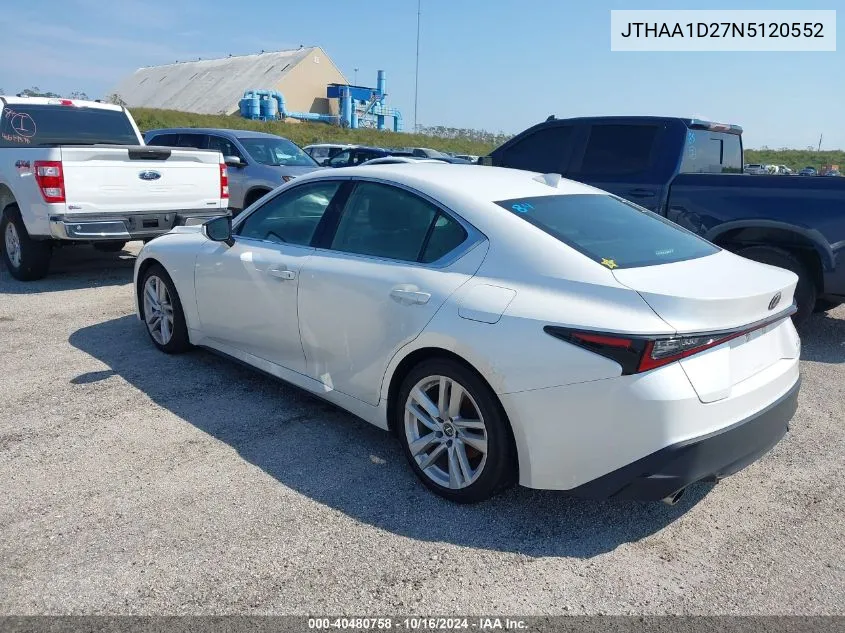 2022 Lexus Is 300 VIN: JTHAA1D27N5120552 Lot: 40480758