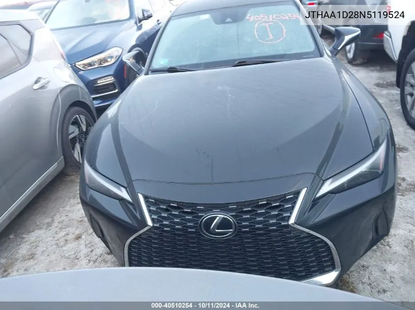 2022 Lexus Is 300 VIN: JTHAA1D28N5119524 Lot: 40510254