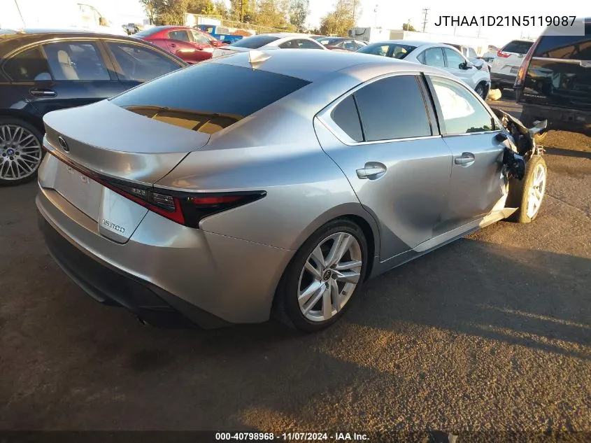 2022 Lexus Is 300 VIN: JTHAA1D21N5119087 Lot: 40798968