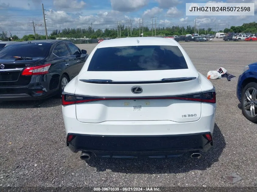 2024 Lexus Is 350 F Sport VIN: JTHGZ1B24R5072598 Lot: 39670335