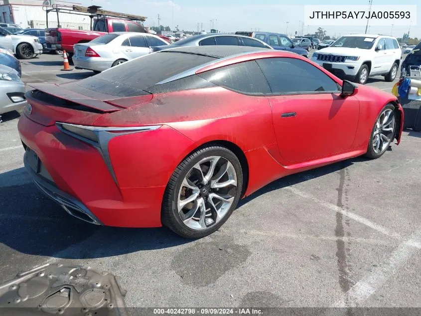 2018 Lexus Lc 500 VIN: JTHHP5AY7JA005593 Lot: 40242798