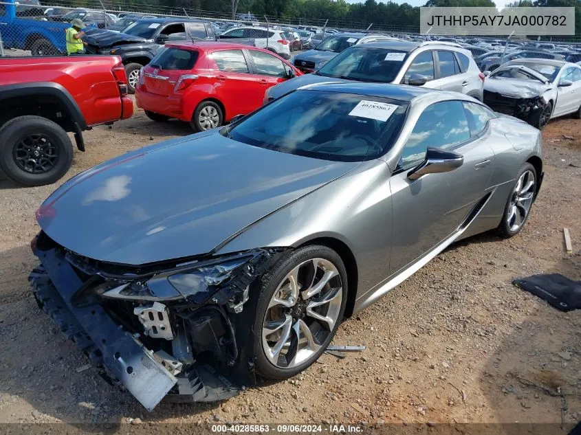 2018 Lexus Lc 500 VIN: JTHHP5AY7JA000782 Lot: 40285863