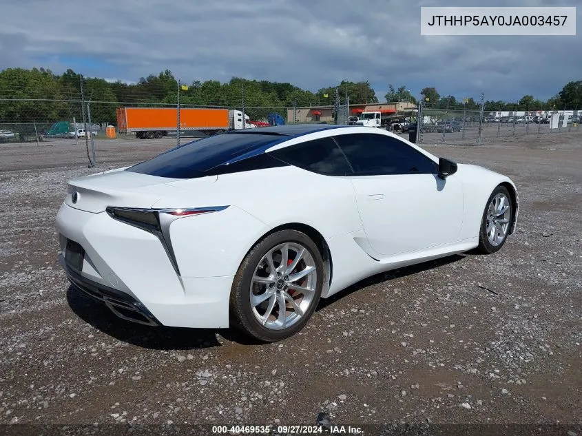 JTHHP5AY0JA003457 2018 Lexus Lc 500