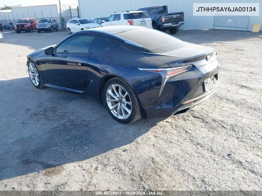 2018 Lexus Lc 500 VIN: JTHHP5AY6JA00134 Lot: 40724913