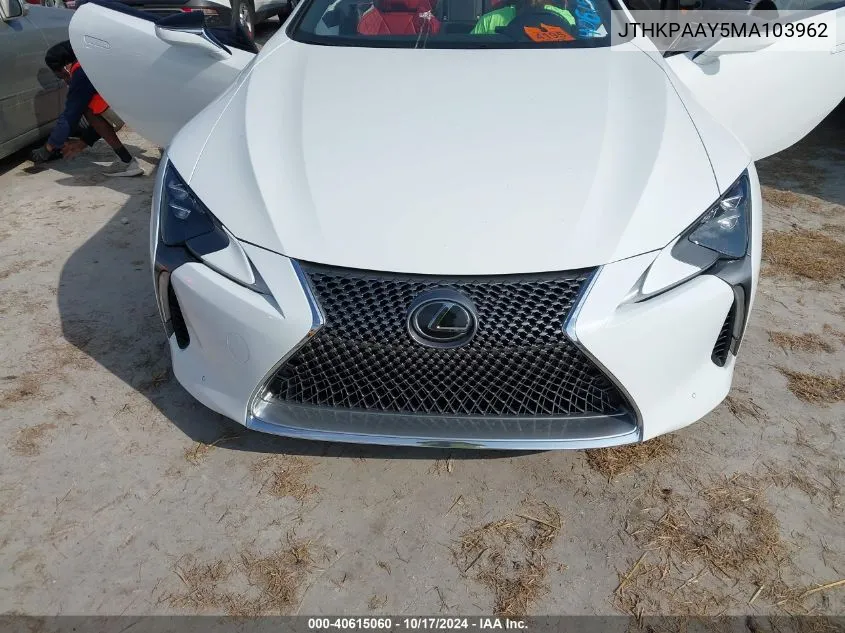 2021 Lexus Lc 500 VIN: JTHKPAAY5MA103962 Lot: 40615060