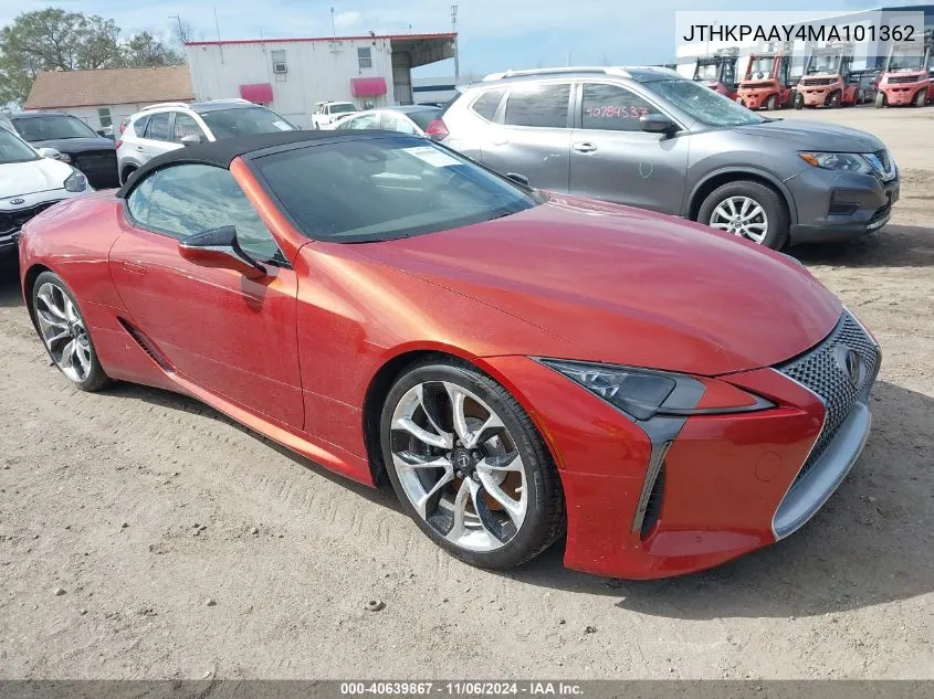 2021 Lexus Lc 500 VIN: JTHKPAAY4MA101362 Lot: 40639867