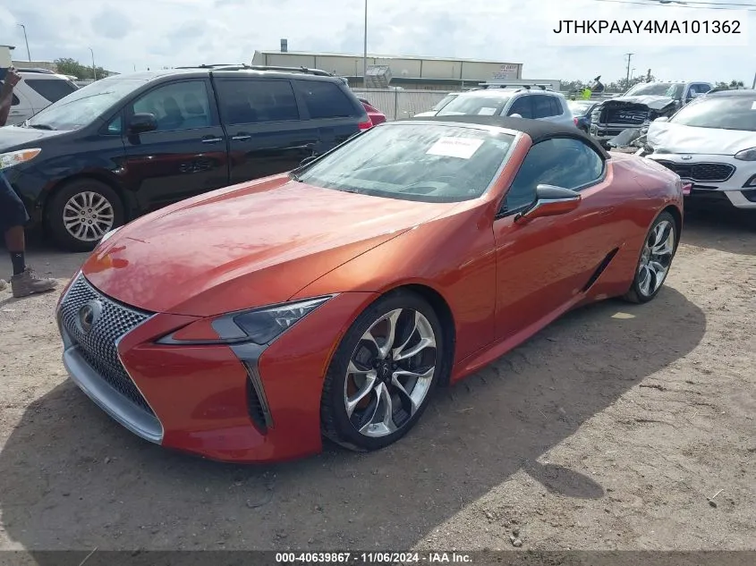 2021 Lexus Lc 500 VIN: JTHKPAAY4MA101362 Lot: 40639867