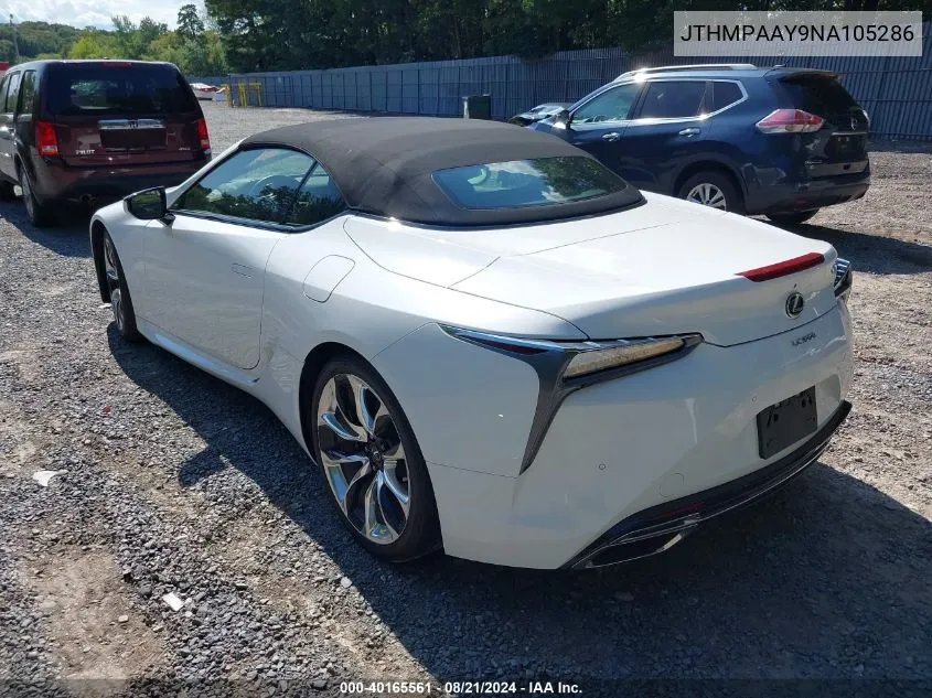 2022 Lexus Lc 500 VIN: JTHMPAAY9NA105286 Lot: 40165561