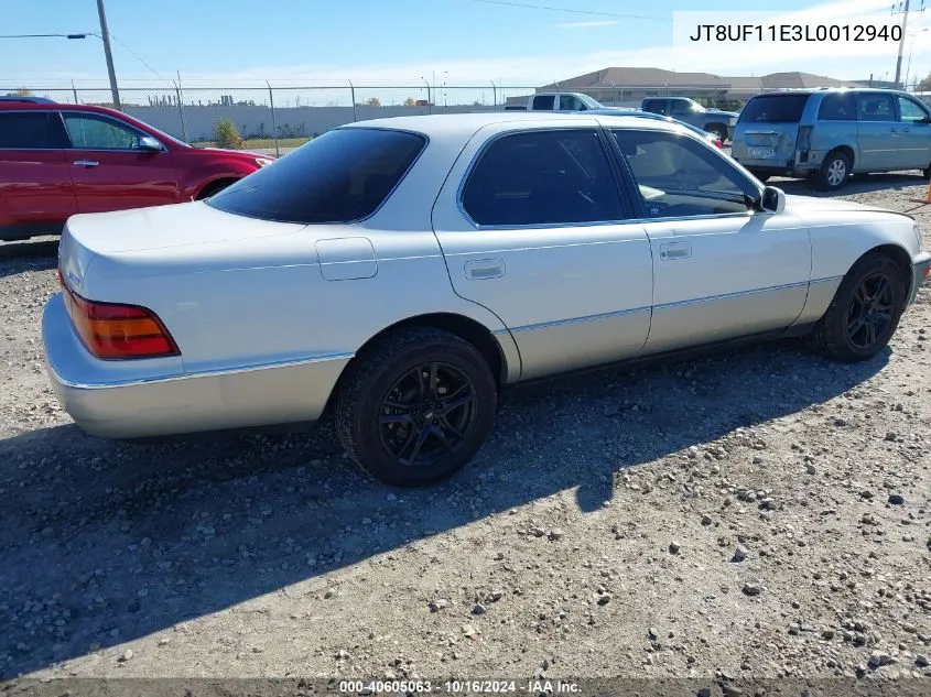 1990 Lexus Ls 400 VIN: JT8UF11E3L0012940 Lot: 40605063