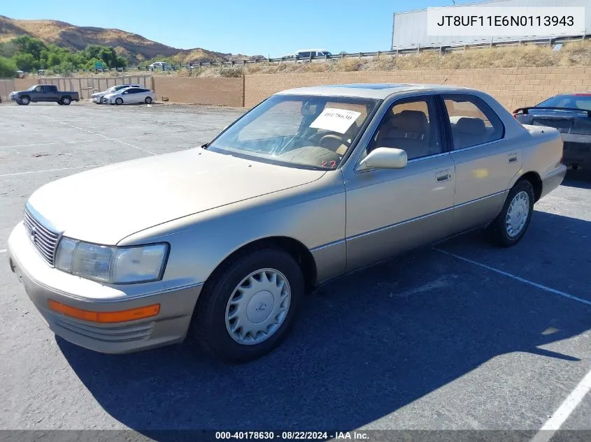 1992 Lexus Ls 400 VIN: JT8UF11E6N0113943 Lot: 40178630