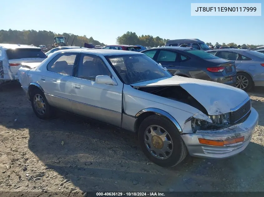 1992 Lexus Ls 400 VIN: JT8UF11E9N0117999 Lot: 40636129