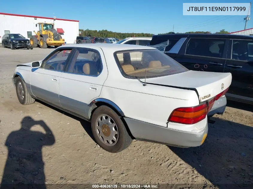 1992 Lexus Ls 400 VIN: JT8UF11E9N0117999 Lot: 40636129