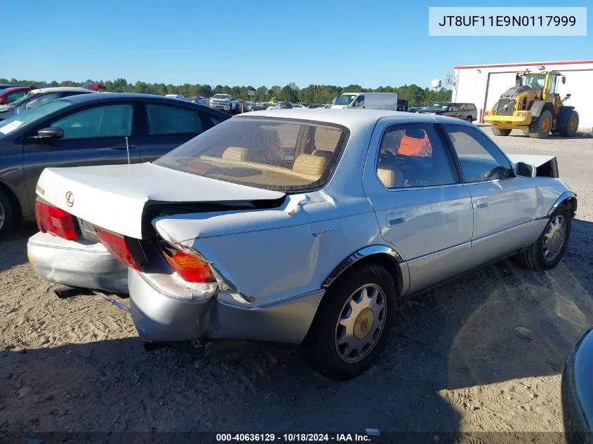 1992 Lexus Ls 400 VIN: JT8UF11E9N0117999 Lot: 40636129