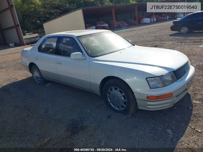 1995 Lexus Ls 400 VIN: JT8UF22E7S0019540 Lot: 40395192