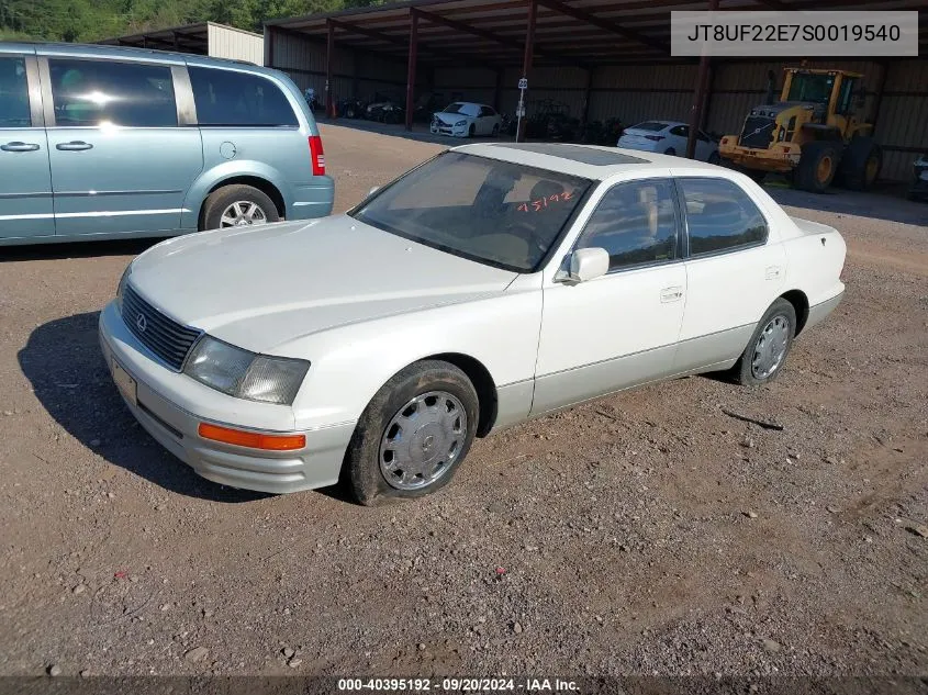 1995 Lexus Ls 400 VIN: JT8UF22E7S0019540 Lot: 40395192