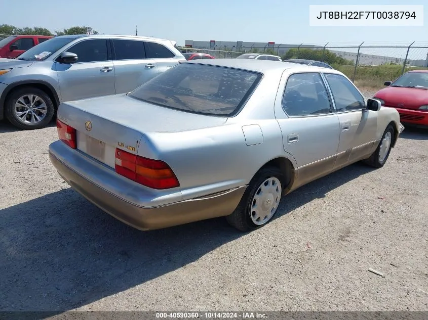 1996 Lexus Ls 400 VIN: JT8BH22F7T0038794 Lot: 40590360