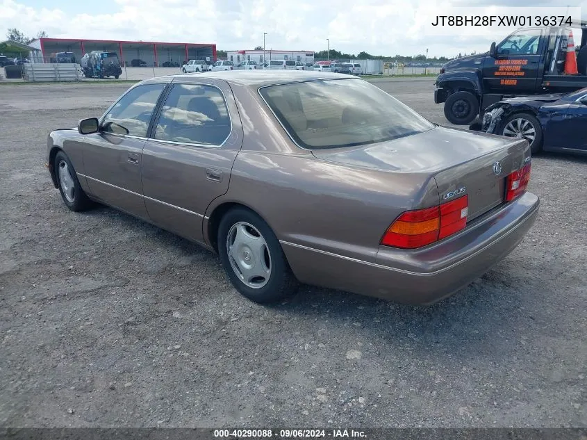 1998 Lexus Ls 400 VIN: JT8BH28FXW0136374 Lot: 40290088