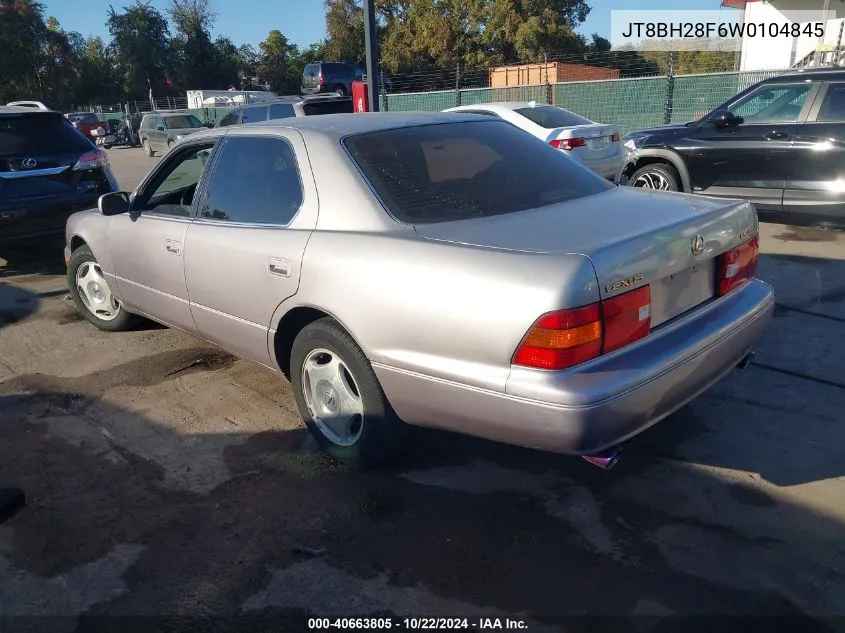 1998 Lexus Ls 400 VIN: JT8BH28F6W0104845 Lot: 40663805