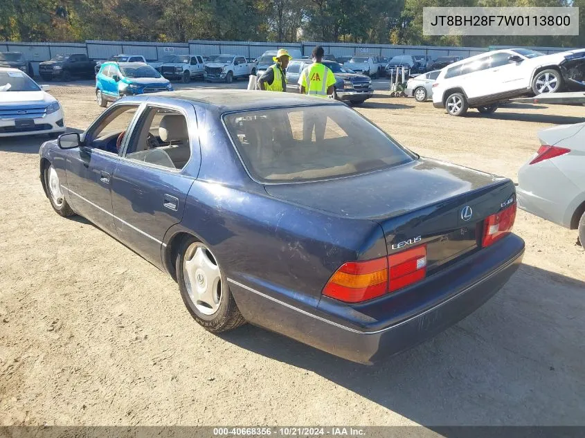 1998 Lexus Ls 400 VIN: JT8BH28F7W0113800 Lot: 40668356