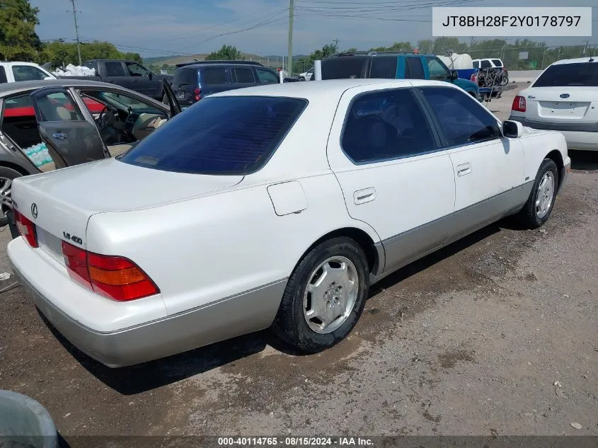 2000 Lexus Ls 400 VIN: JT8BH28F2Y0178797 Lot: 40114765