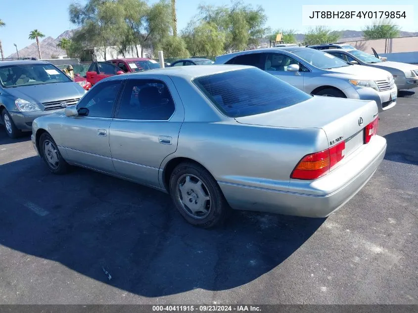 2000 Lexus Ls 400 VIN: JT8BH28F4Y0179854 Lot: 40411915