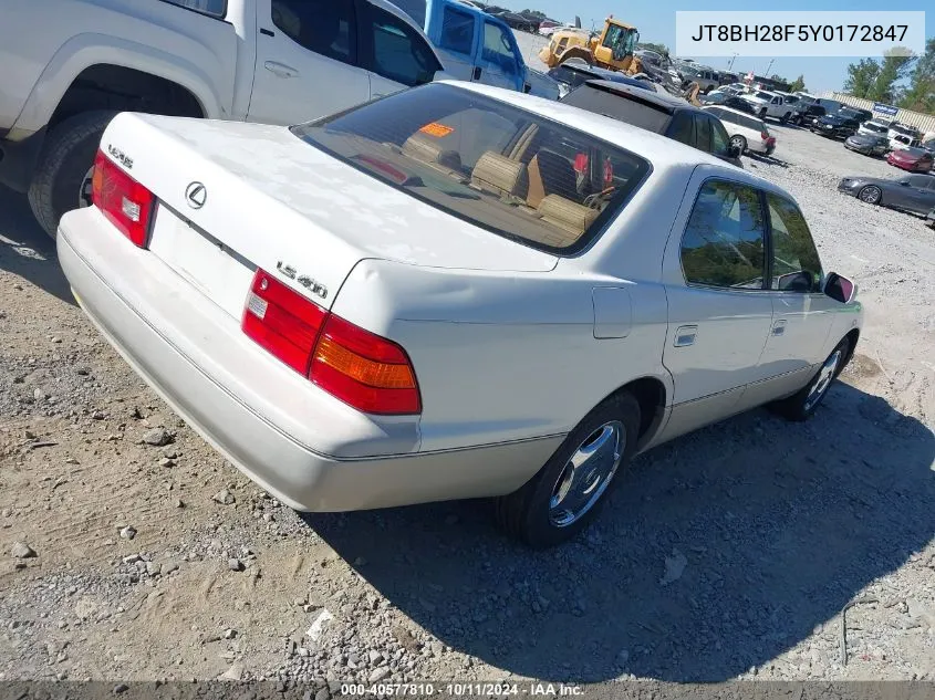 2000 Lexus Ls 400 VIN: JT8BH28F5Y0172847 Lot: 40577810