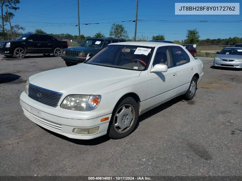 2000 Lexus Ls 400 VIN: JT8BH28F8Y0172762 Lot: 40614001