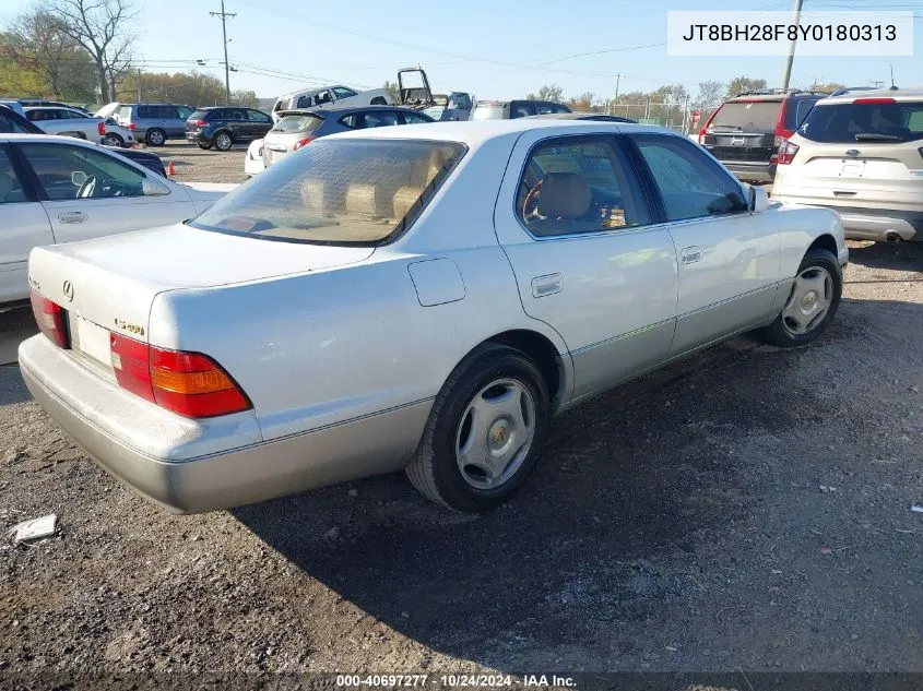 2000 Lexus Ls 400 VIN: JT8BH28F8Y0180313 Lot: 40697277