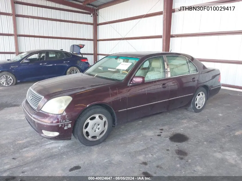 2001 Lexus Ls 430 VIN: JTHBN30F010029417 Lot: 40024647