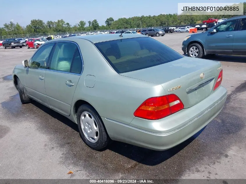 2001 Lexus Ls 430 VIN: JTHBN30F010040885 Lot: 40418096