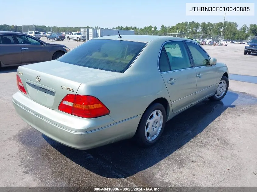 2001 Lexus Ls 430 VIN: JTHBN30F010040885 Lot: 40418096