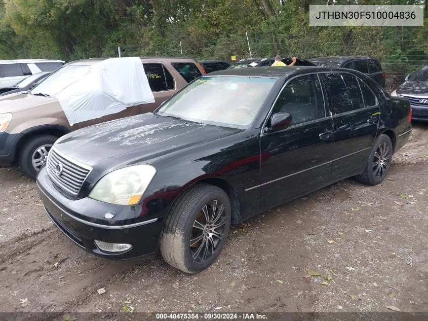 2001 Lexus Ls 430 430 VIN: JTHBN30F510004836 Lot: 40475354