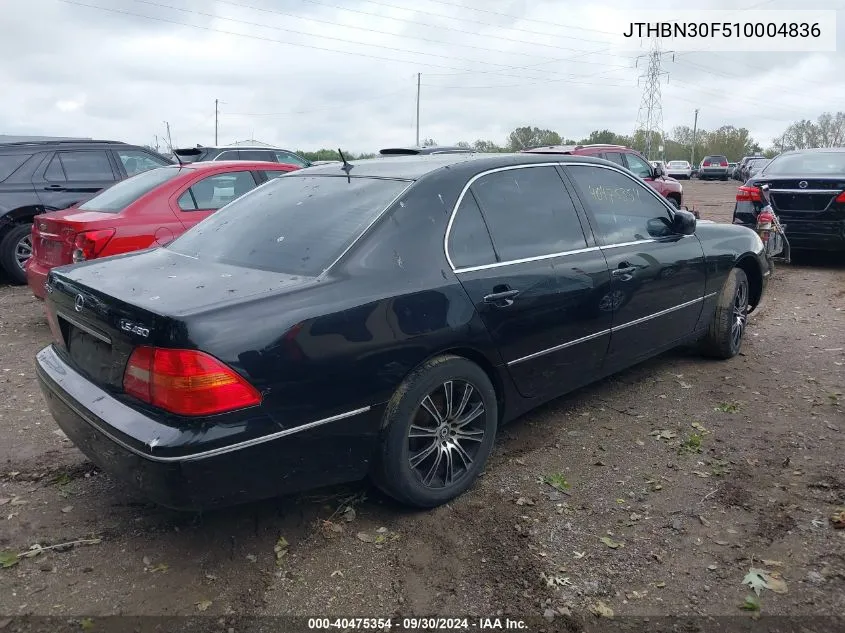 2001 Lexus Ls 430 430 VIN: JTHBN30F510004836 Lot: 40475354