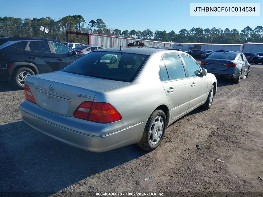 2001 Lexus Ls 430 VIN: JTHBN30F610014534 Lot: 40496078