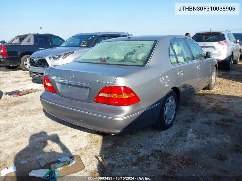 2001 Lexus Ls 430 VIN: JTHBN30F310038905 Lot: 40603455