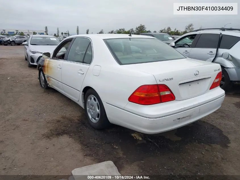 2001 Lexus Ls 430 VIN: JTHBN30F410034409 Lot: 40620109