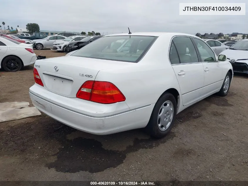 2001 Lexus Ls 430 VIN: JTHBN30F410034409 Lot: 40620109